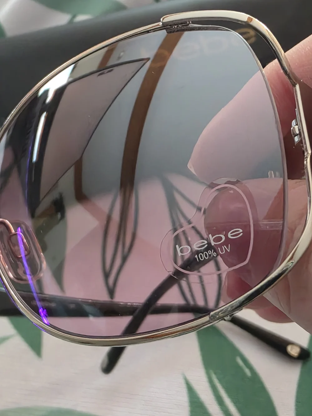NEW Bebe Frisky BB7078 Shield Aviator Pink Gradient Silver Leopard 58mm